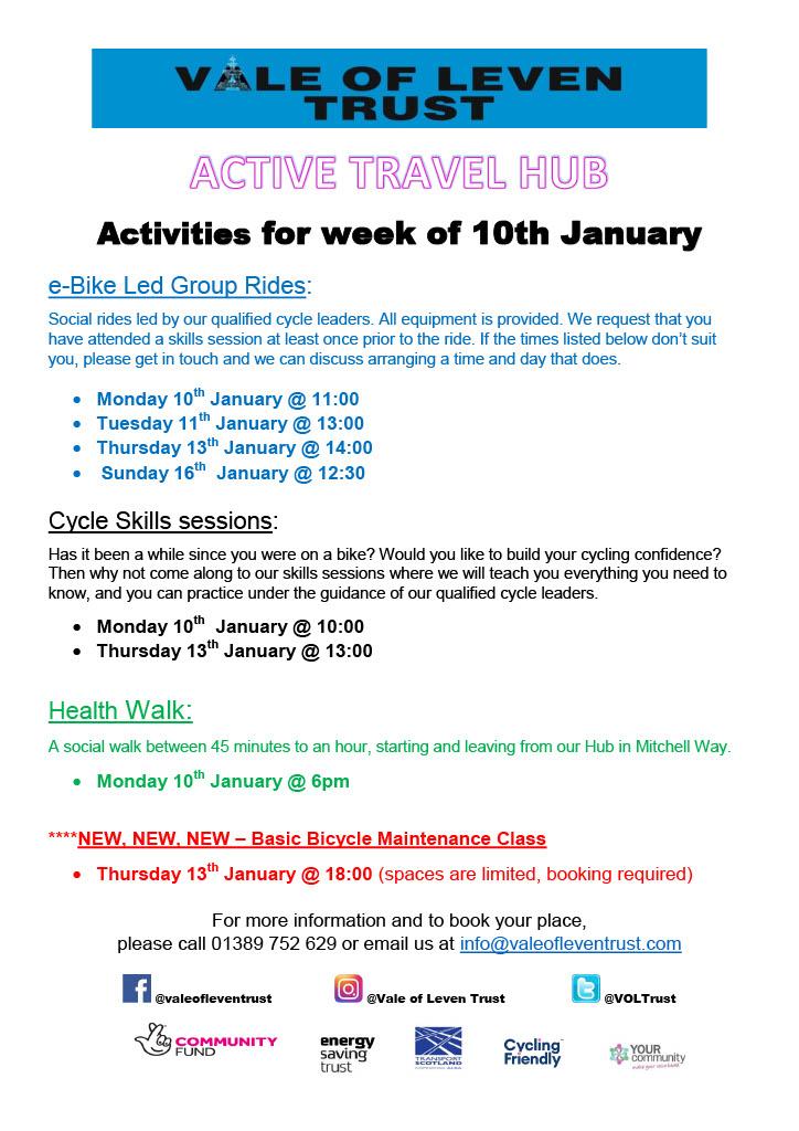 Vale of Leven Trust Activities from 10th January